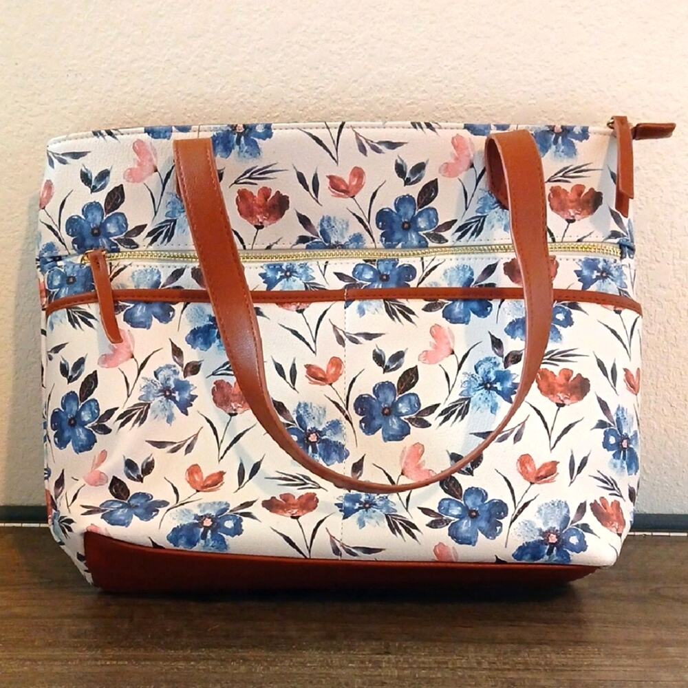 Unbranded Floral Faux Leather Tote Purse